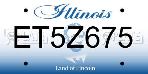 ET5Z675 Illinois License Plate