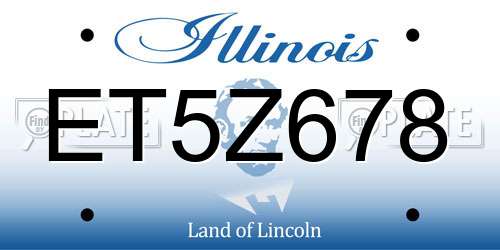 ET5Z678 Illinois License Plate