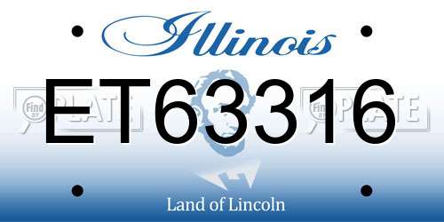 ET63316 Illinois License Plate
