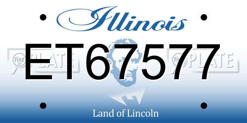 ET67577 Illinois License Plate