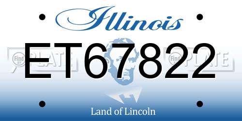 ET67822 Illinois License Plate