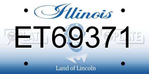 ET69371 Illinois License Plate