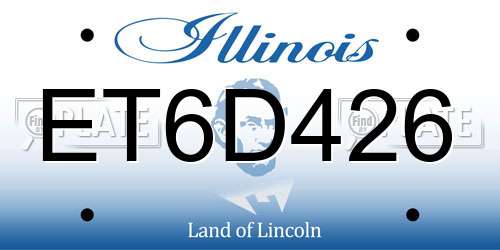 ET6D426 Illinois License Plate