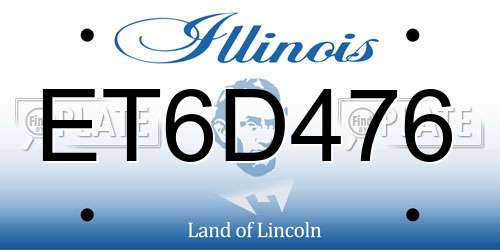 ET6D476 Illinois License Plate