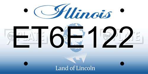 ET6E122 Illinois License Plate