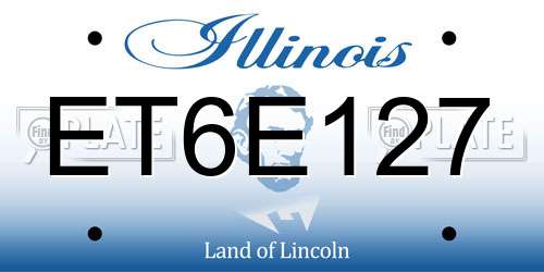 ET6E127 Illinois License Plate
