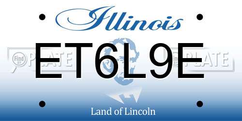 ET6L9E Illinois License Plate