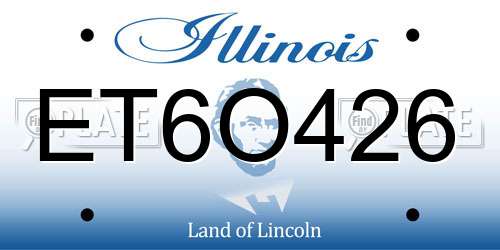 ET6O426 Illinois License Plate