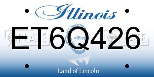 ET6Q426 Illinois License Plate