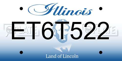ET6T522 Illinois License Plate