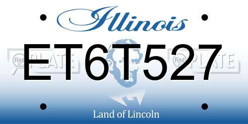 ET6T527 Illinois License Plate