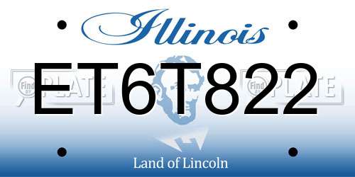 ET6T822 Illinois License Plate