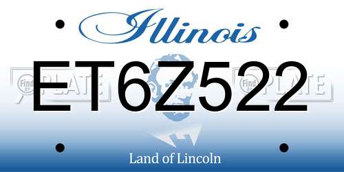 ET6Z522 Illinois License Plate