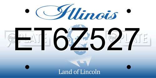 ET6Z527 Illinois License Plate