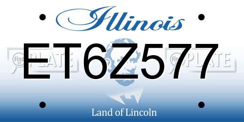 ET6Z577 Illinois License Plate