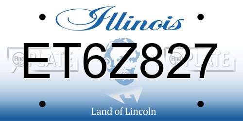ET6Z827 Illinois License Plate
