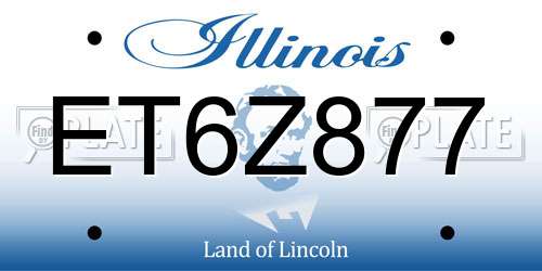 ET6Z877 Illinois License Plate