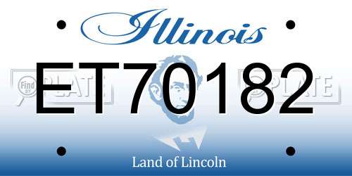 ET70182 Illinois License Plate