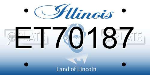 ET70187 Illinois License Plate