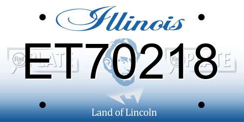 ET70218 Illinois License Plate