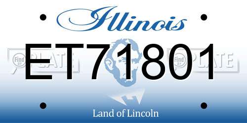 ET71801 Illinois License Plate