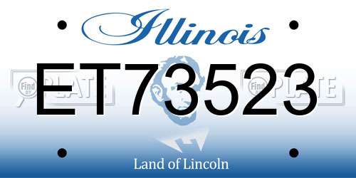 ET73523 Illinois License Plate