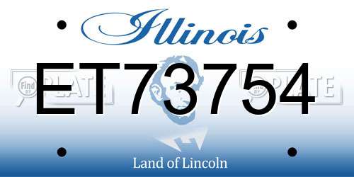ET73754 Illinois License Plate