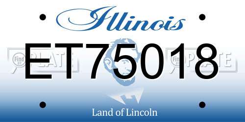 ET75018 Illinois License Plate