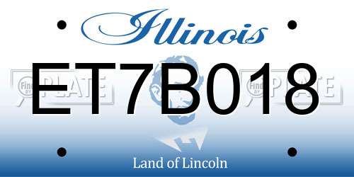 ET7B018 Illinois License Plate