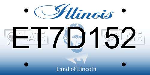 ET7D152 Illinois License Plate