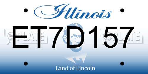 ET7D157 Illinois License Plate