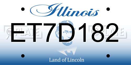 ET7D182 Illinois License Plate