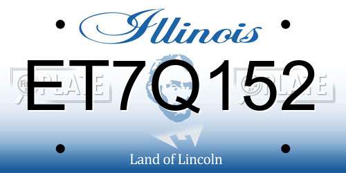 ET7Q152 Illinois License Plate