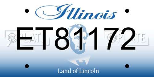 ET81172 Illinois License Plate