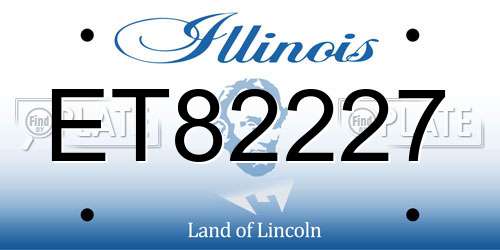 ET82227 Illinois License Plate