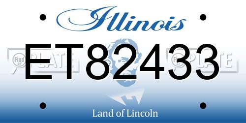 ET82433 Illinois License Plate