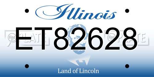 ET82628 Illinois License Plate