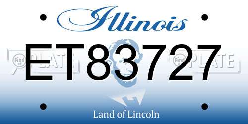 ET83727 Illinois License Plate