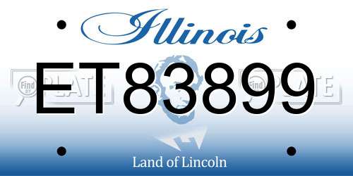 ET83899 Illinois License Plate