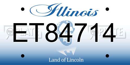 ET84714 Illinois License Plate
