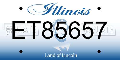 ET85657 Illinois License Plate