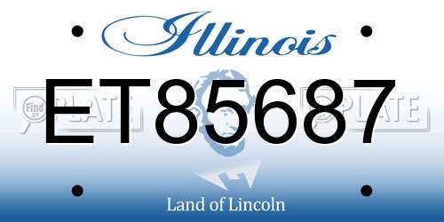 ET85687 Illinois License Plate