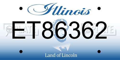 ET86362 Illinois License Plate