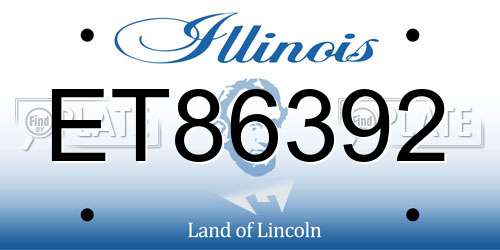 ET86392 Illinois License Plate