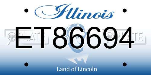 ET86694 Illinois License Plate