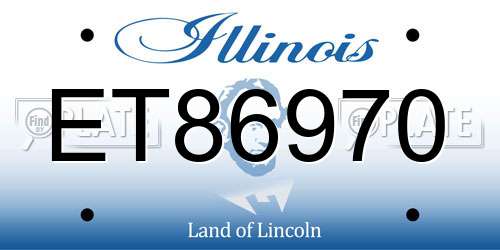 ET86970 Illinois License Plate