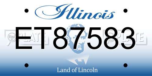 ET87583 Illinois License Plate