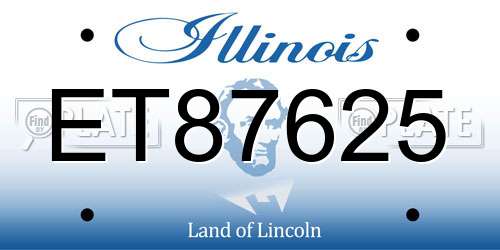 ET87625 Illinois License Plate