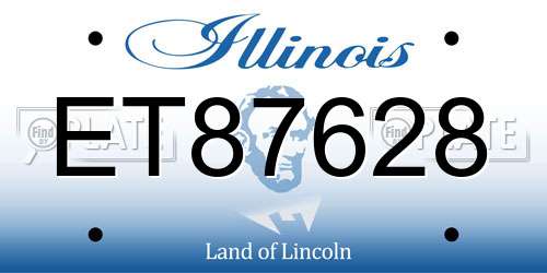 ET87628 Illinois License Plate