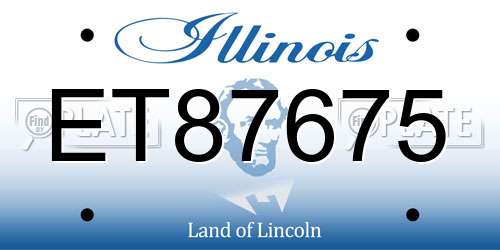 ET87675 Illinois License Plate